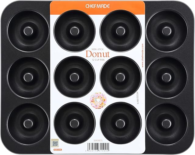 CHEFMADE Nonstick Donut Pan, 12 Cavity Ring Doughnut Baking Pan