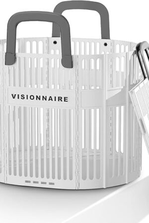 Collapsible Plastic Laundry Baskets with Handles, Large Foldable Laundry Hamper, Easy Carry Dirty Clothes Bin Baskets, Space Saving Clothes Hampers for Laundry, Bedroom, Dorm, RV