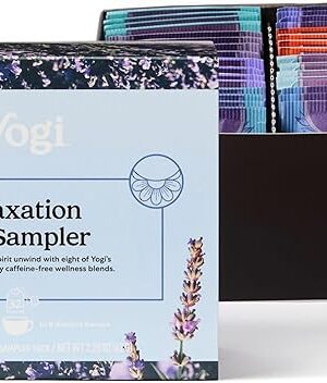 Yogi Relaxation Sampler Box (32 Tea Bags) - 8 Favorite Herbal Teas - Organic & Caffeine Free