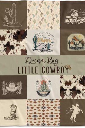 Western Blanket, Western Decor for Nursery Room, Baby Blankets for Boys Girls, Cowboy Baby Blankets, Western Baby Stuff, Soft Warm Lightweight Nursery Bed Blanket for Newborn Toddlers (03, 30x40 in)