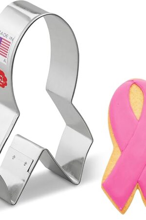 Awareness Ribbon Cookie Cutter Breast Cancer Awareness 4" Made in USA by Ann Clark