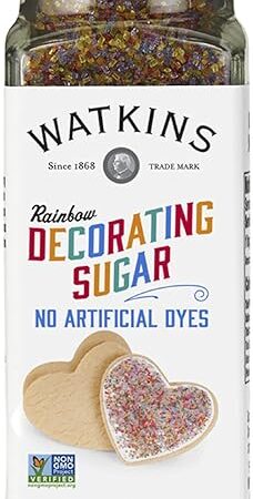 Watkins Rainbow Decorating Sugar, Non-GMO, Kosher, 4.6 Ounce, 1-Pack
