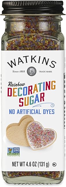Watkins Rainbow Decorating Sugar, Non-GMO, Kosher, 4.6 Ounce, 1-Pack