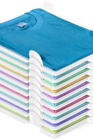 Accenter TShirt Organizer for Clothes Storage, Stackable Closet Organizer with Easy Access, Shirt Folder Board, Sturdy and Durable, Clothes Folder 10-Pack