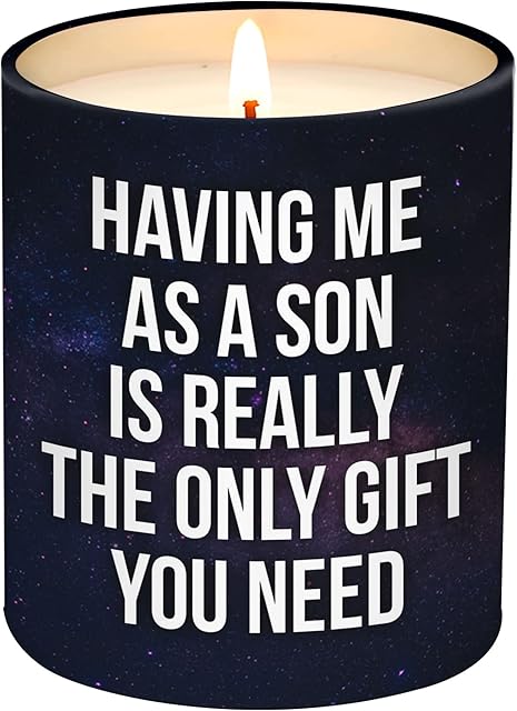 Birthday Gifts for Mom from Son - Mom Birthday Gifts from Son - Moms Gift Ideas from Son - Mother Gift, Funny mom Candle, 10 Oz Jar Lemongrass Scent