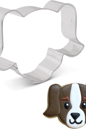 Dog Face Cookie Cutter, 4" Made in USA by Ann Clark