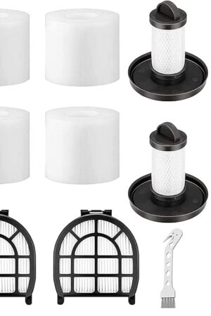4 Pack Foam & Felt Filters, 1 Soft Main Brush, 2 Pre-Motor Filter & 2 Post-Motor Hepa Filter for Shark LZ600, LZ601, LZ602, LZ602C APEX UpLight Lift-Away DuoClean Vacuum Cleaner # XFFLZ600 & XHFFC600