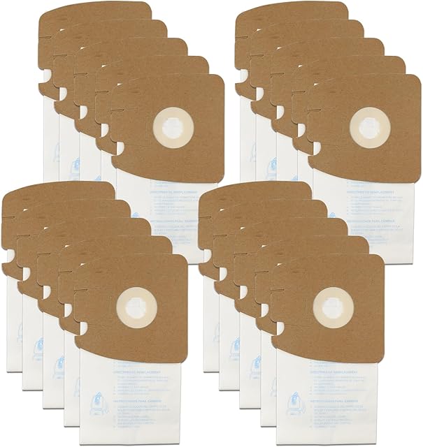 20 Pack Replacement Filtration MM Paper Vacuum Cleaner Bags Compatible with Eureka & Sanitaire Style MM 3670 3680 60295, 60295A, 60295B 60295C, 60296 & 60297A. Replaces Part# 60295C