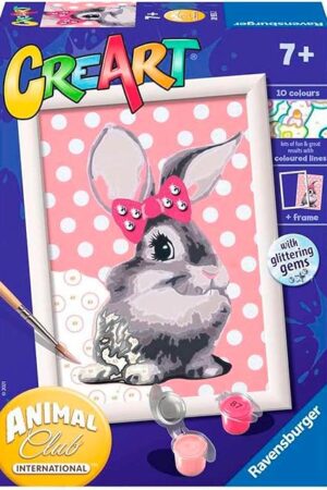 The Ravensburger CreArt Cuddly Bunny Paint by Numbers for Children - Painting Arts and Crafts Kits for Ages 7 Years Up - Easter Gifts