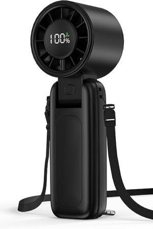 4 in 1 Portable Handheld Turbo Fan, 9000RPM High-Speed Mini, 180° Foldable, 1-100 Speeds, Up to 15H Use, 5000mAh Battery, Powerful Personal Cooling, Hand Held Fan for Travel, Indoor & Outdoor