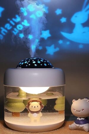 Baby Cool Mist Humidifiers for Bedroom Quiet - 16.91 OZ Small Humidifiers for Home with Night Light & Star Projector for Kids, Babies, Girls
