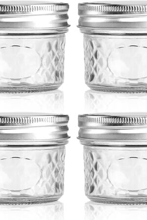 4 oz/120 ml Clear Glass Storage Canister with Airtight Lid, 4 Pack Small Cute Decorative Mason Container Jar for Salad, Overnight Oats, Snacks, Yogurt, Cereal, Fruit, Spice, Sugar, Coffee