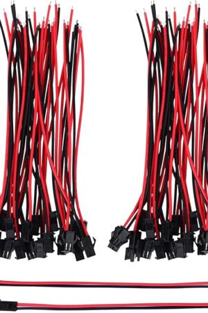 22 AWG JST SM 2 Pin Plug Male and Female Connector Adapter with 135 mm Electrical Cable Wire for LED Light, 20 Pairs