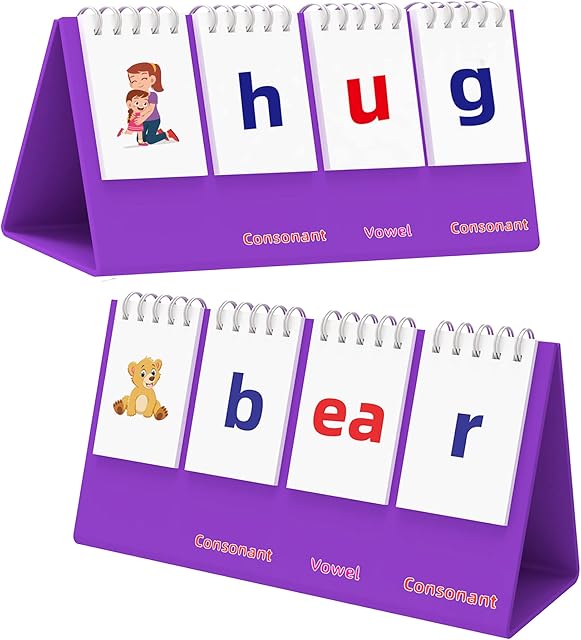 The CVC CVVC Word Builder, CVC Word Games, Phonics Games Flash Cards for Preschool Kindergarten Classroom Montessori Special Education Phonics Manipulatives Spelling Toy for Learning and Teacher Supplies