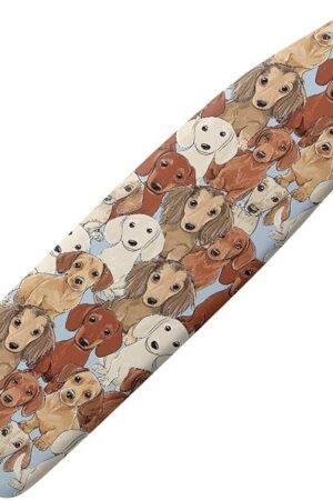 Dachshund Dog Print Ironing Board Cover Heatproof Ironing Board Protective Covers 15 x 54 Inches with 3 Fasteners Scorch Resistant Home Decor Replacement Accessories