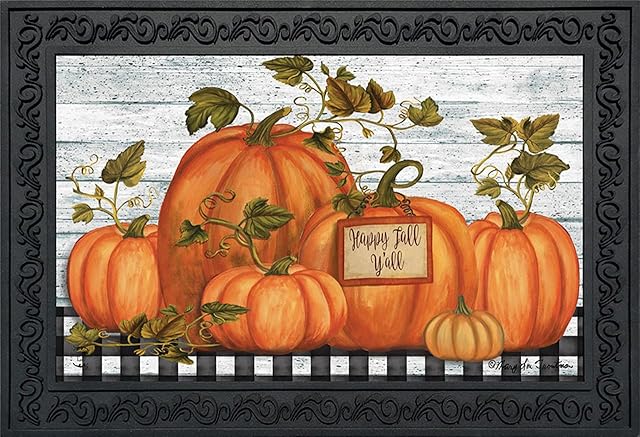 Briarwood Lane Doormat 30x18 Indoor Outdoor Happy Fall Y'all Farmhouse Primitive for Fall Doormat