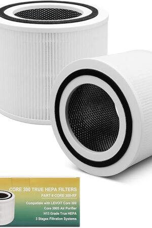 Core 300 Air Purifier Replacement Filter Compatible with LEVOIT Core 300 Air Purifier 3-in-1 H13 True HEPA Air Replacement Filter Compatible with LEVOIT Core 300,300S,P350 (2 Pack)