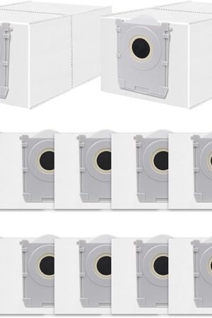 VIEWALL 12 Pack Dust Bags Compatible with ECOVACS DEEBOT T80 OMNI, T50 MAX PRO/T50 PRO/T50 OMNI, T30C OMNI, X9 PRO/X8 PRO OMNI Robot Vacuum, 4 L Large Capacity Disposable Replacement Bags