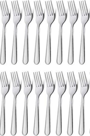 24 Pieces Dinner Forks Set (7.1 inch), Unokit Silver Stainless Steel Dinner Forks Set of 24, Forks Silverware, Flatware Forks for Home, Kitchen or Restaurant - Mirror Polished, Dishwasher Safe