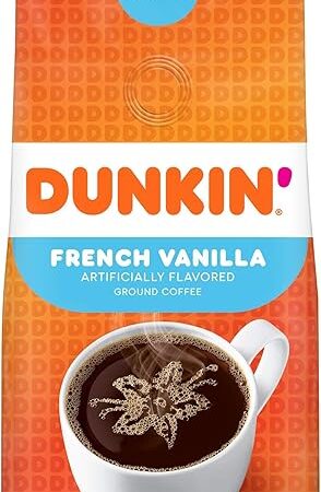 Dunkin' French Vanilla Flavored Ground Coffee, 12 Ounce (Pack of 1)