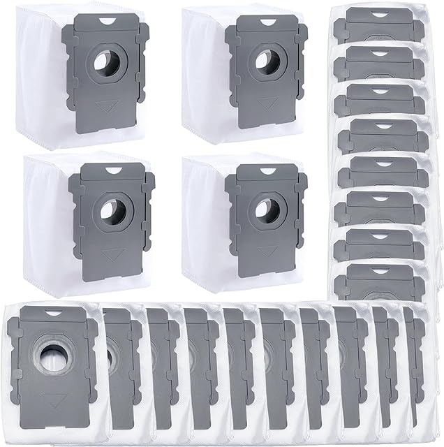 20 pack Replacement Vacuum Bags Compatible with iRobot Roomba i& s & j Series, i7, i7+, i8, i8+, i3, i3+, i4, i4+, i1+, i6, i6+, j7, j7+, s9, s9 Plus Bulk Bin Bags Automatic Dirt Disposal Bags