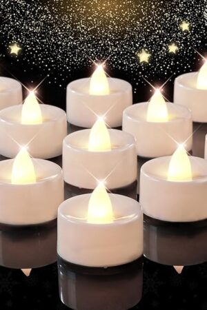 BEICHI Set of 24 Flameless LED Tea Lights Bulk, Electric Tealight Candles, Small Fake Candles Battery Operated, Warm White Flickering Mini Candles for Christmas, Home Decor