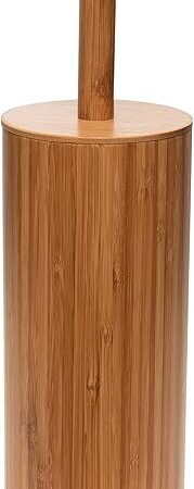 Bath Bliss Natural Bamboo Collection, Bowl, Matching Accessories to Decorate Your Bathroom, Round Tall Toilet Brush