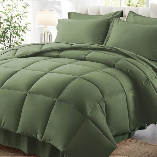 Zzlpp Queen Comforter Set Bed in a Bag Bedding Set