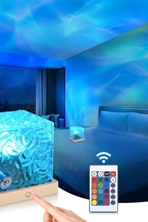 Aurora Ocean Wave Projector Light Cordless Rechargeable 16 Colors Night Light