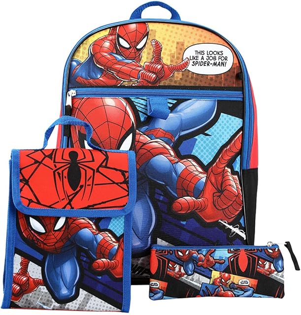 BIOWORLD Men's Spider-Man Backpack Set Blue One Size