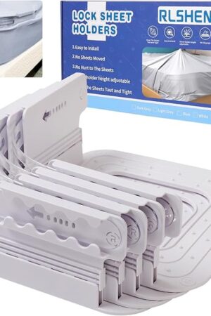 Adjustable Sheet Clips Keep Sheets in Place, Fitted Bed Sheet Holders Keep Sheets Firm & Tight for Bed Concers Creative Bed Accessories