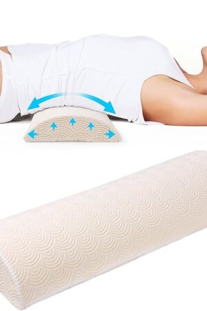 Cozyhealth - 3.15" H*23.6" L - Soft Lumbar Pillow for Sleeping, Memory Foam Back Lumbar Support Cushion for Lower Back Pain Relief Bed Waist Sleep Support Pillow for Side, Back Sleepers (Large)