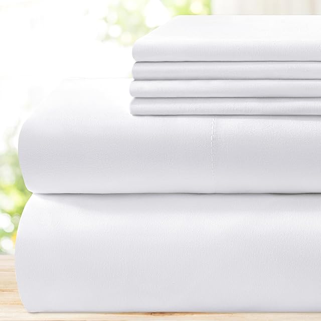 BYSURE Super Soft Cooling Sheets Set with Deep Pockets, Wrinkle & Fade Resistant