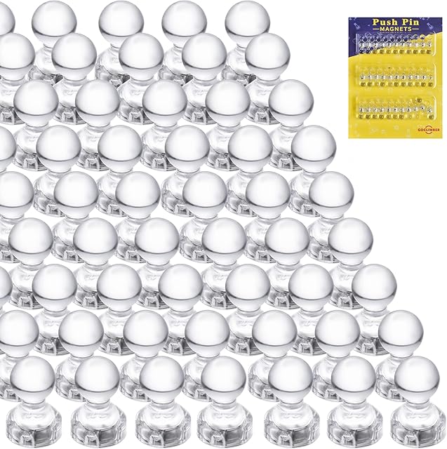 66PCS Magnetic Push Pin Magnet, Fridge Magnet Magnetic Thumb Tacks for Kitchen, Refrigerator, Office, School, Whiteboard.Magnets for Whiteboard
