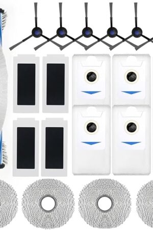 21 Pack T30S Replacement Parts Only for ECOVACS DEEBOT T30S, T30S AI, T30S Pro, T30S Care Robot Vacuum Accessories Kit, 1 V-shaped Brush, 4 Hepa Filters, 4 Mop Pads, 6 Side Brush, 6 Dust Bags