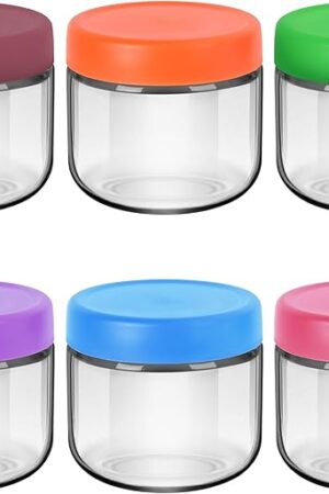 12oz Small Glass Jars for Overnight Oats Salad Yogurt Pudding Cereal Candy Snacks Storage Containers Meal Prep Mason jar with Airtight Lids,6 Pack