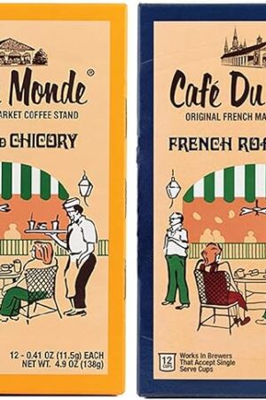 Cafe Du Monde Coffee Variety single serve pods, Coffee & Chicory and French Roast (24 Count)