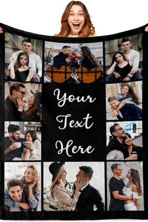 Custom Blanket Personalized Picture Blanket for Dad Mom Girlfriend Boyfriend Wife Husband