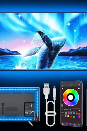 20FT Led Lights for TV, TV Backlight for 32-80 Inch, USB Led Light Strip with Remote, App Control, RGB Strip TV Lights Music Sync Color Changing, Led Lights for Room Gaming Accessories