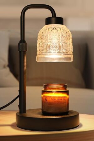 AIFEI Candle Warmer Lamp with Timer, Dimmable Adjustable Height Candle Lamp, Birthday Gifts for Women Mom Sister Friends, Candle Warmer Gifts New Home Decor, Candle Lamp Warmer with 2 Bulbs - Black