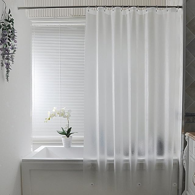 AooHome Frosted Shower Curtain Liner 8G Eva Extra Long Shower Curtain 72x78 Inch with Heavy Duty 5 Bottom Magnets, Thick Shower Liner for Shower Stall, Bathtubs, Semi Transparent