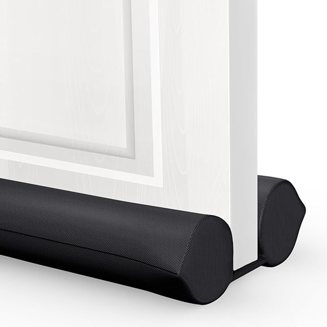 Comfyanno Under Door Draft Stopper - Bottom Door Gap Filler & Seal - Windproof Door Cover - Fits 30? to 36? Door - Block Noise, Sound, Bugs, Hot Air, Wind - Easy Install Draft Blocker - Black