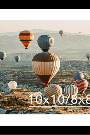 10x10 Picture Frame With Mat, Display 8x8 With Mat or 10x10 Without, Wood Square Photo Frame for Wall Hanging, 1 Pack, Black