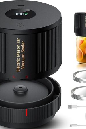 Electric Mason Jar Vacuum Sealer Kit for Wide Mouth and Regular Mouth Mason Jars