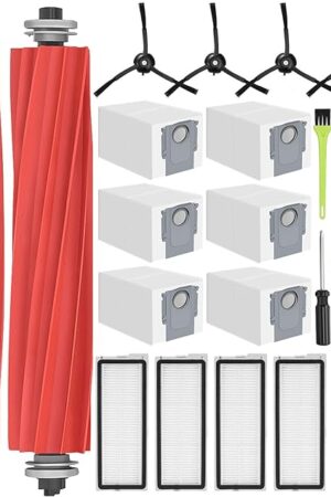 23PCS Replacement Accessories Kit Compatible with Roborock Qrevo S/Qrevo Pro/Qrevo MaxV/Qrevo Plus Include Main Brush, HEPA Filters, Mop Pads, Side Brushes, Dust Bag and Cleaning Tools