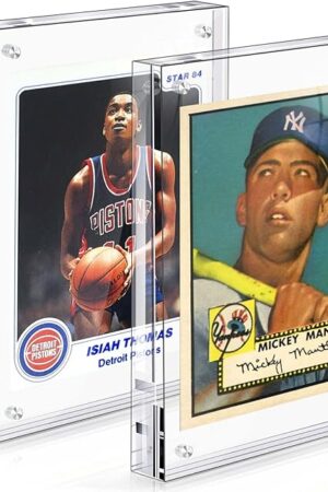 Acrylic Card Frame, Magnetic Trading Card Display Frames Desktop Display - 2 Sets Clear