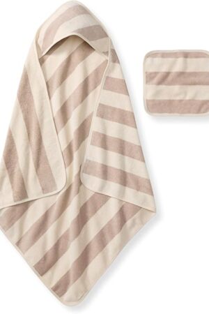 Burt's Bees Baby Hooded Woven Terry Towels Organic Cotton, Unisex Bath Essentials, Soft Nursery Towel for Infants, Toddlers, Kids