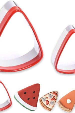 3-Piece Candy Corn Cookie Cutter, Fall Thanksgiving Pumpkin Pie Cookie Cutters, Holiday Cookie Cutters, Unique Design with Protective Red Top PVC