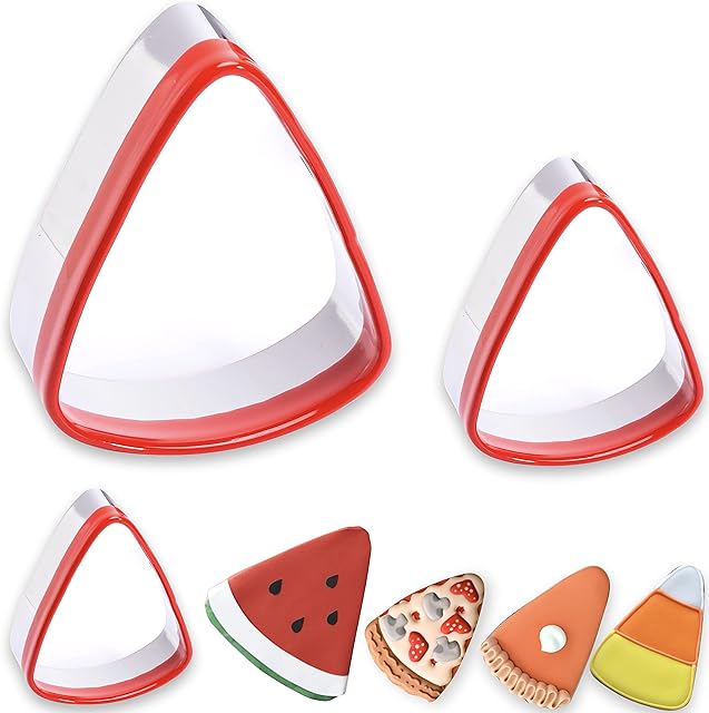 3-Piece Candy Corn Cookie Cutter, Fall Thanksgiving Pumpkin Pie Cookie Cutters, Holiday Cookie Cutters, Unique Design with Protective Red Top PVC