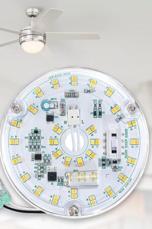4 Inch Ceiling Fan LED Light Replacement, 18W 2200LM 3000K 4000K 5000K LED Ceiling Fan Light Kit, Ceiling Fan Light Kit Replacement, 120V, CRI90, Dimmable